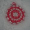 Tawashi au crochet blanc et rose