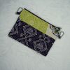 Pochette de taille tissu violet et rabat avec mandala vert