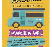 Affiche du festival Food truck les 4 Roues avec un marché artisanal, édition 7, le dimanche 4 avril à Fabrègue